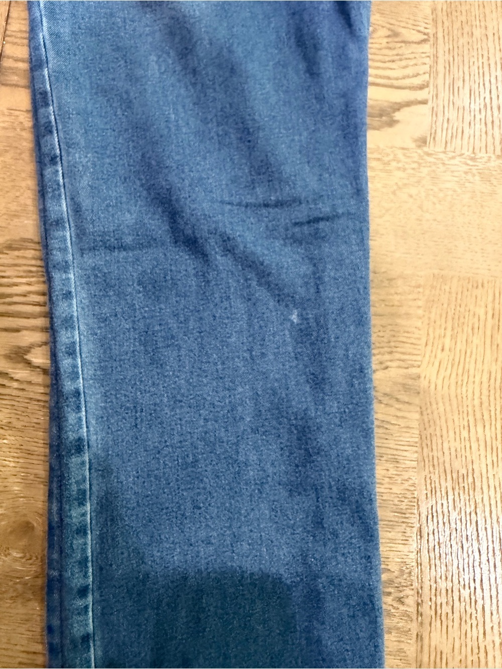 Vintage Vibrant MIU 80s 90s Blue Straight Leg Jeans with Pleat Detail - Picture 5 of 7